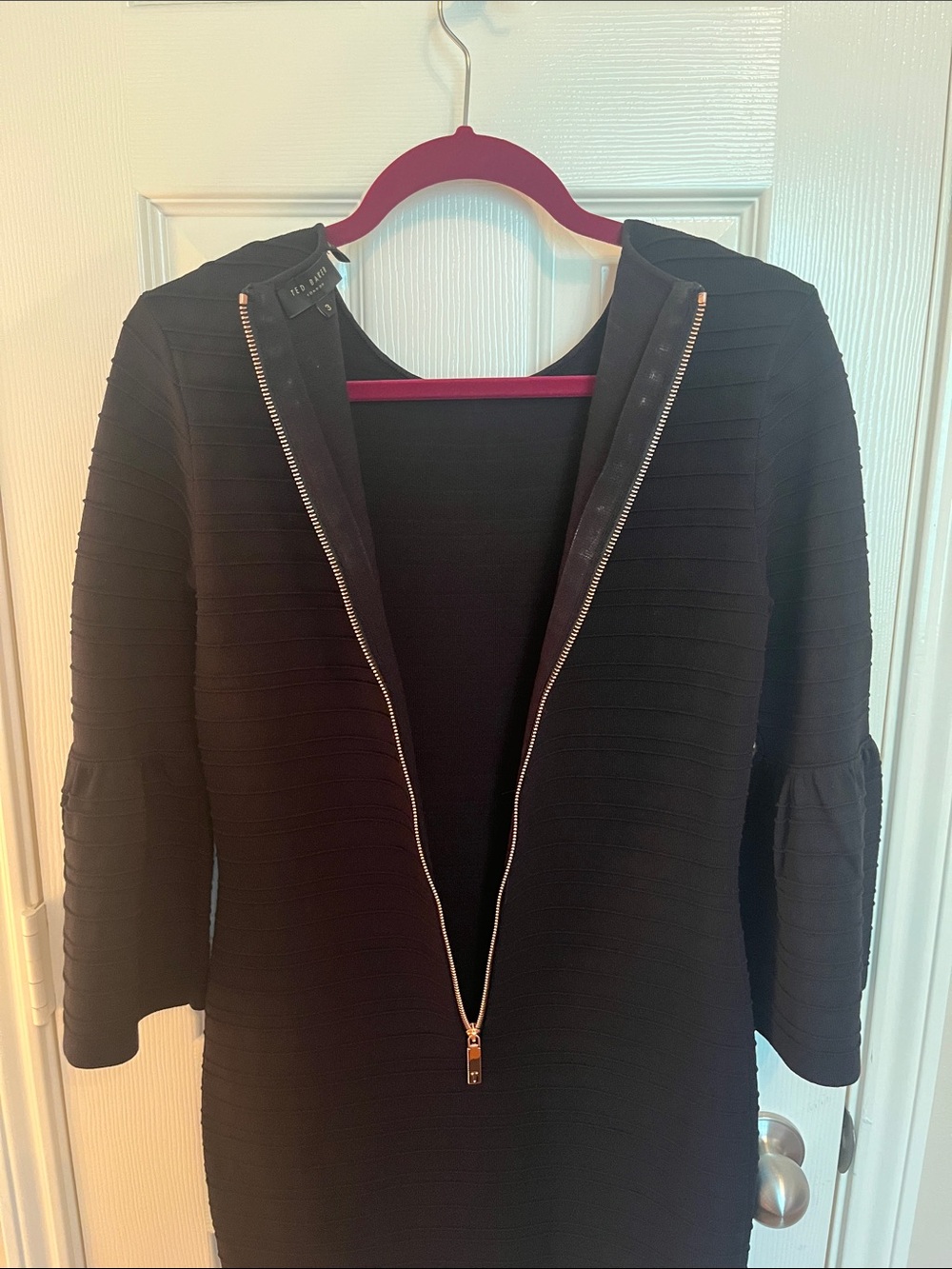 Ted Baker Black Bell Sleeve Sheath Dress - Picture 10 of 15